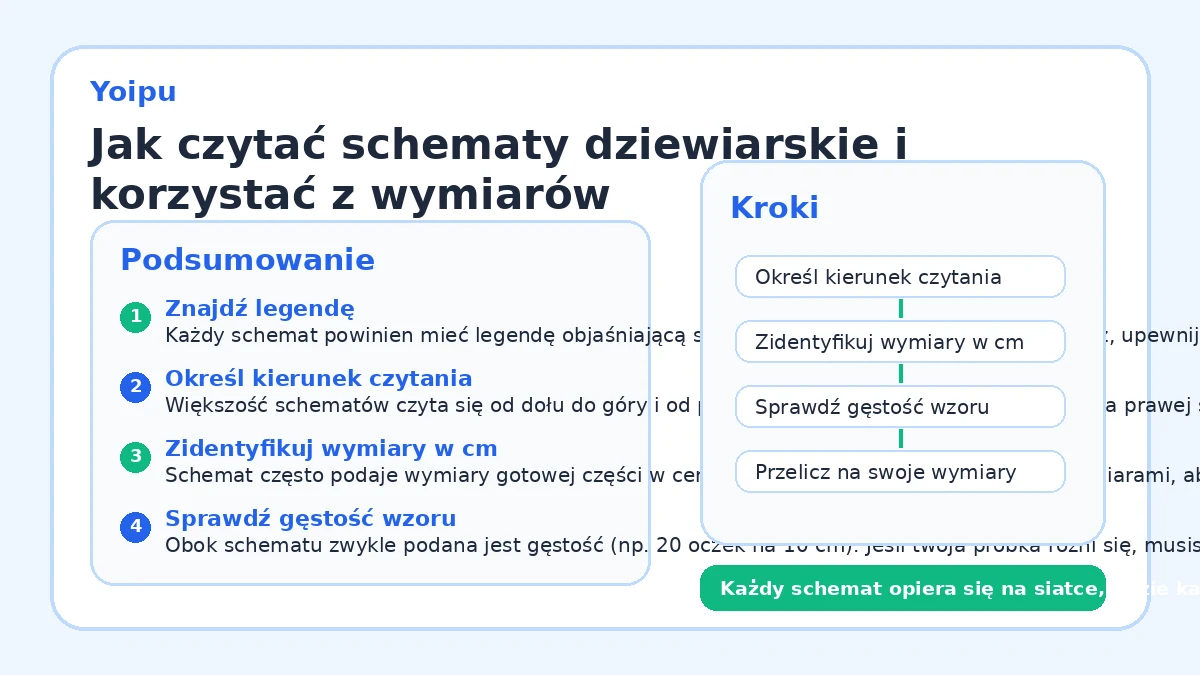 Jak czytać schematy dziewiarskie i korzystać z wymiarów