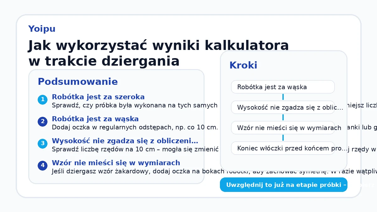 Jak wykorzystać wyniki kalkulatora w trakcie dziergania
