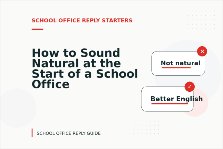 How to Sound Natural at the Start of a School Office Reply