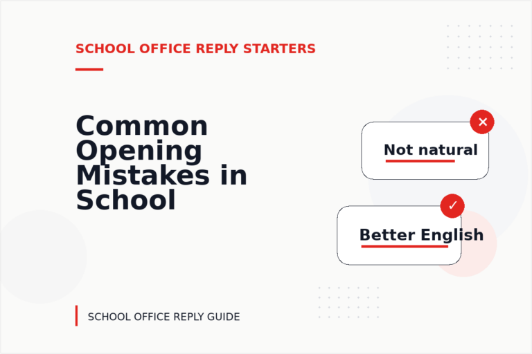Common Opening Mistakes in School Office Replys Common Opening Mistakes in School Office Replys