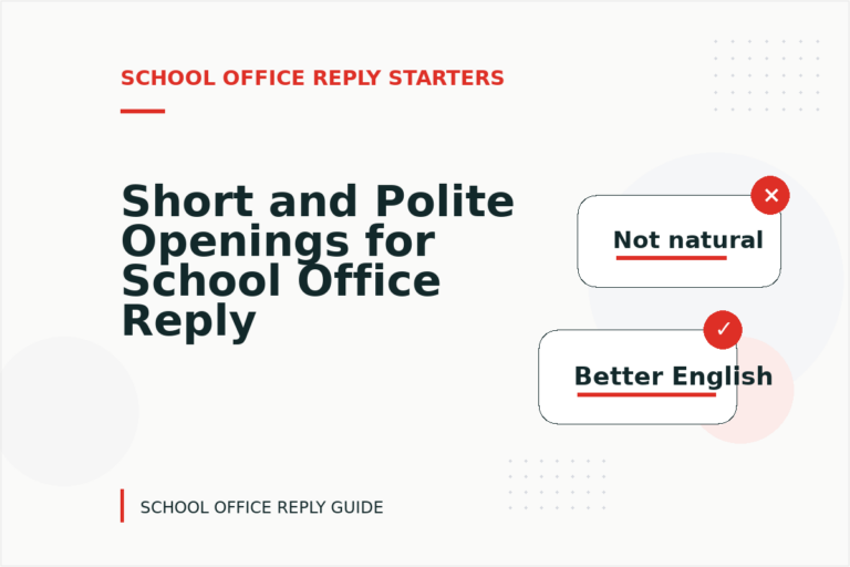 Short and Polite Openings for School Office Reply English Short and Polite Openings for School Office Reply English