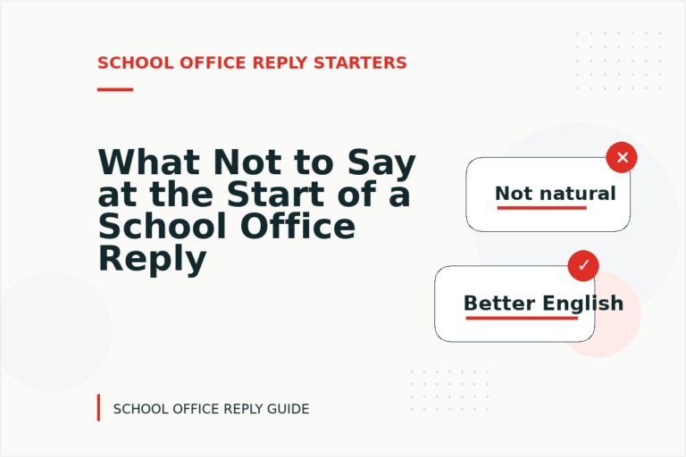 What Not to Say at the Start of a School Office Reply What Not to Say at the Start of a School Office Reply