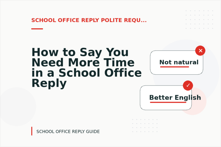 How to Say You Need More Time in a School Office Reply How to Say You Need More Time in a School Office Reply