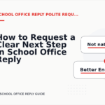 How to Request a Clear Next Step in School Office Reply English