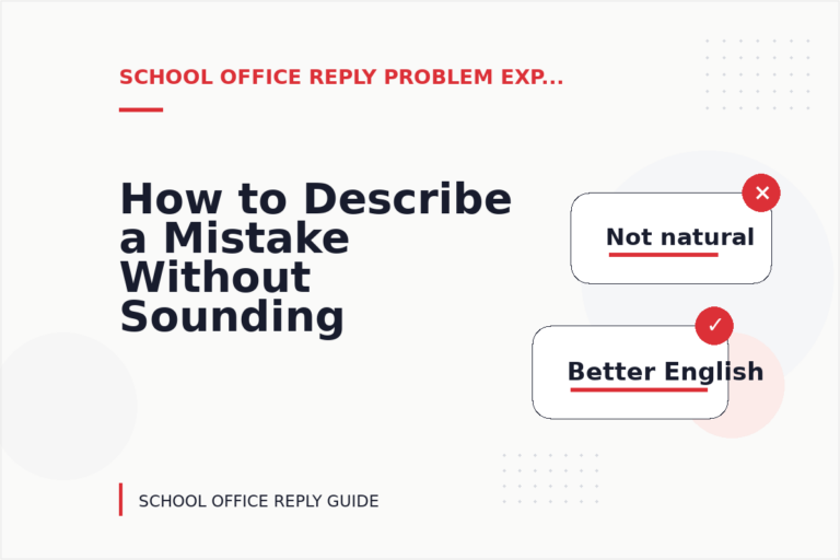 How to Describe a Mistake Without Sounding Rude in School Office Reply English