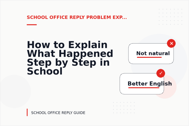 How to Explain What Happened Step by Step in School Office Reply English