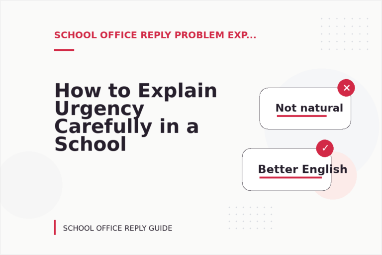 How to Explain Urgency Carefully in a School Office Reply How to Explain Urgency Carefully in a School Office Reply