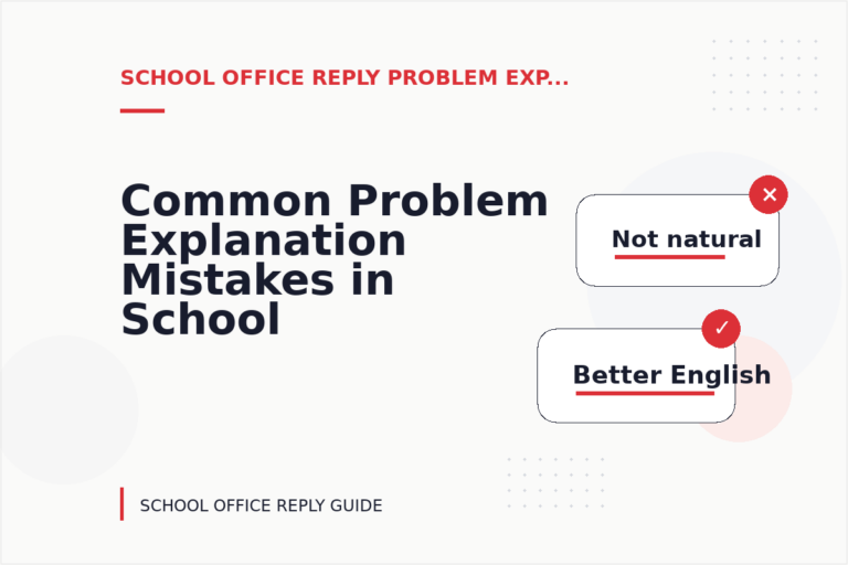 Common Problem Explanation Mistakes in School Office Reply English