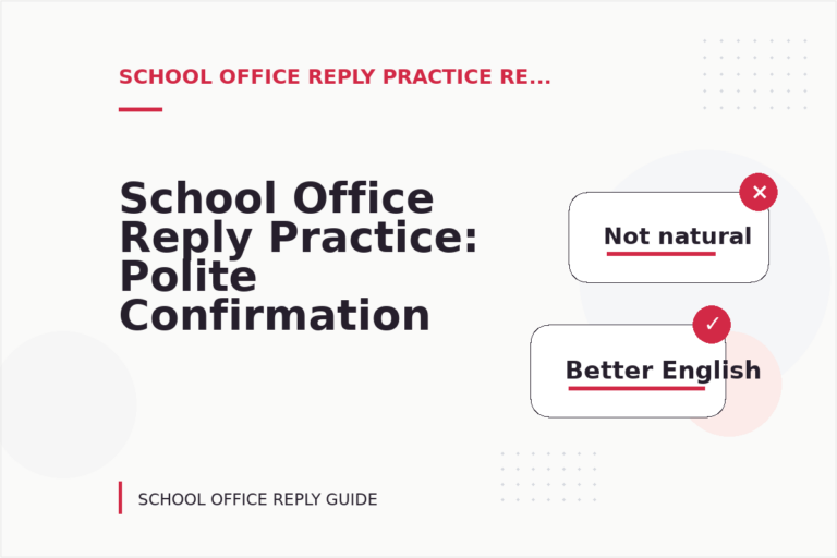 School Office Reply Practice: Polite Confirmation Examples School Office Reply Practice: Polite Confirmation Examples