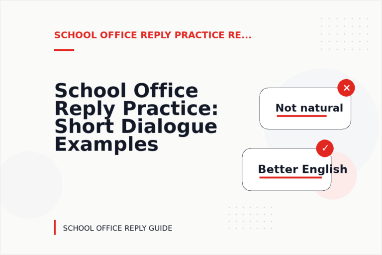 School Office Reply Practice: Short Dialogue Examples School Office Reply Practice: Short Dialogue Examples