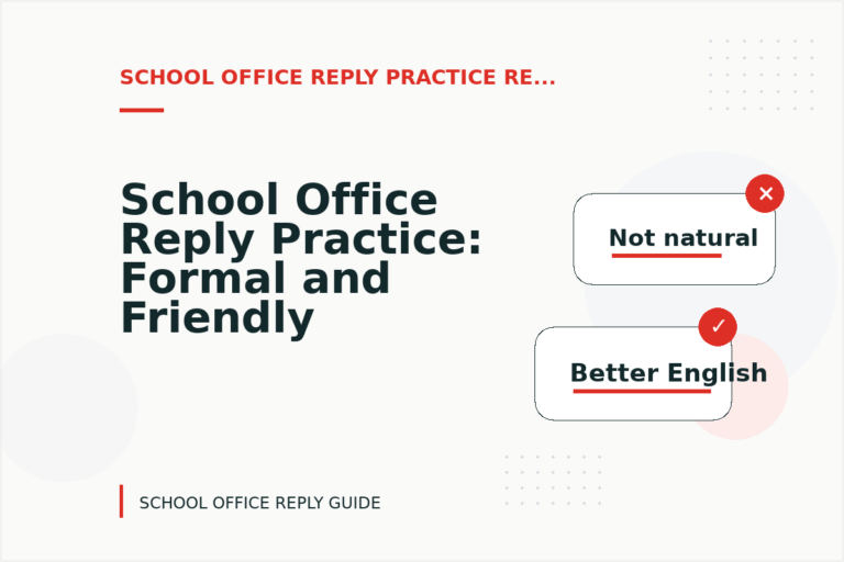 School Office Reply Practice: Formal and Friendly Versions School Office Reply Practice: Formal and Friendly Versions