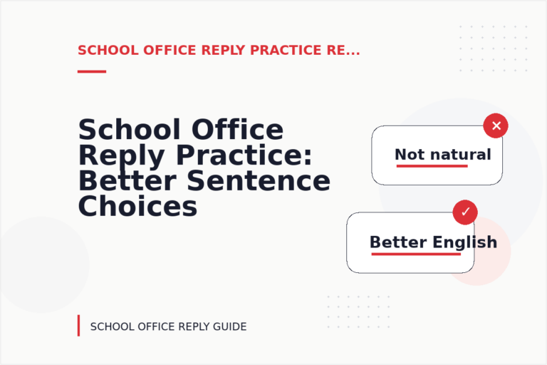School Office Reply Practice: Better Sentence Choices School Office Reply Practice: Better Sentence Choices