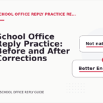 School Office Reply Practice: Before and After Corrections