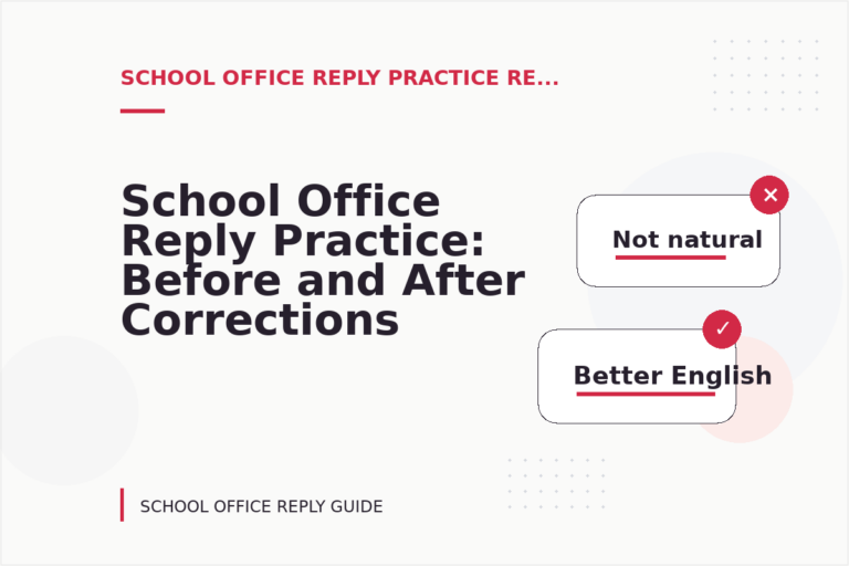 School Office Reply Practice: Before and After Corrections School Office Reply Practice: Before and After Corrections