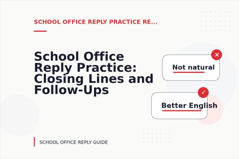 School Office Reply Practice: Closing Lines and Follow-Ups